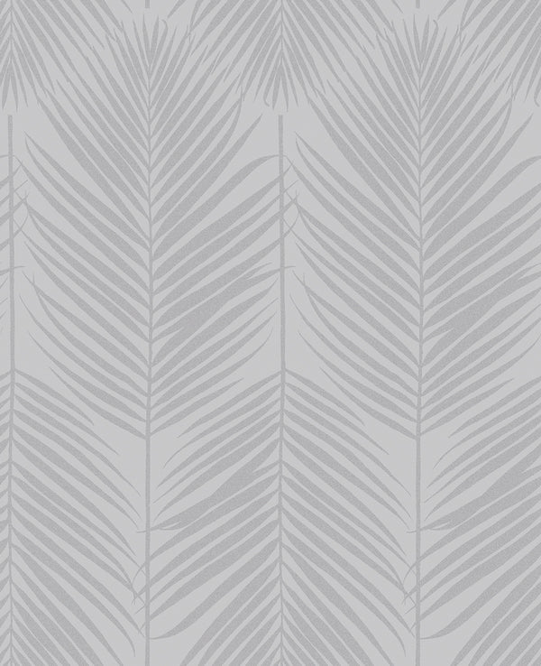 Persei Palm Contemporary Botanical - Nickel | Architectural Wallcoverings