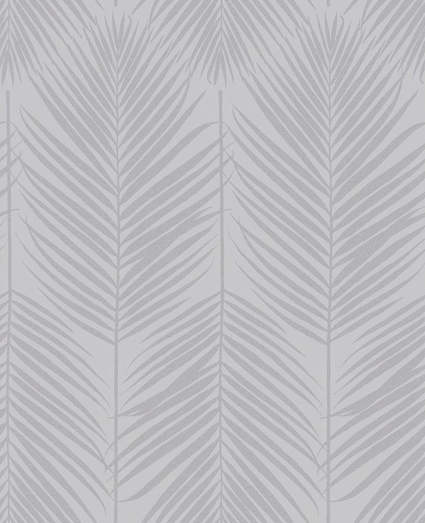 Malibu Persei Palm Wallpaper - Contemporary Botanical - Nickel | Malibu Wallpaper