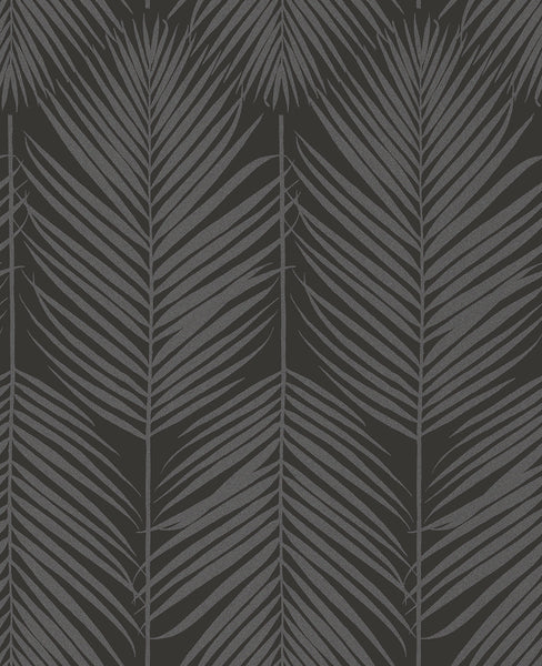 Malibu Persei Palm Wallpaper - Contemporary Botanical - Midnight Galaxy | Malibu Wallpaper