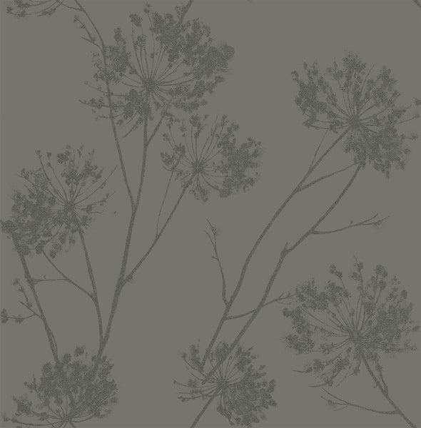 Malibu Wild Grass Wallpaper - Contemporary Botanical - Zinc | Malibu Wallpaper