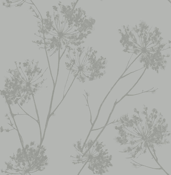 Wild Grass Contemporary Botanical - Silversmoke | Architectural Wallcoverings