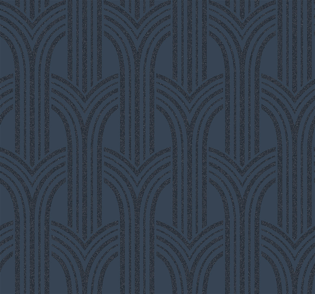 Malibu Déco Arches Wallpaper - Contemporary Geometric - Blue Lustre | Malibu Wallpaper