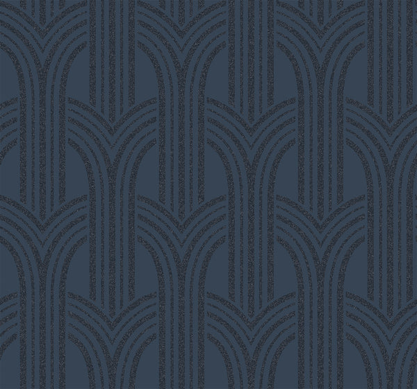 Malibu Déco Arches Wallpaper - Contemporary Geometric - Blue Lustre | Malibu Wallpaper