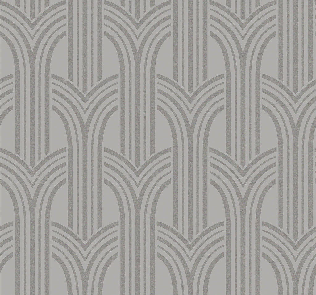Malibu Déco Arches Wallpaper - Contemporary Geometric - Nickel | Malibu Wallpaper