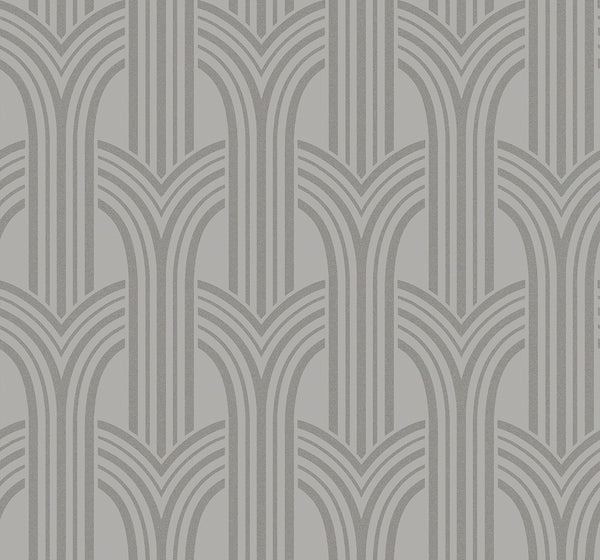 Malibu Déco Arches Wallpaper - Contemporary Geometric - Nickel | Malibu Wallpaper