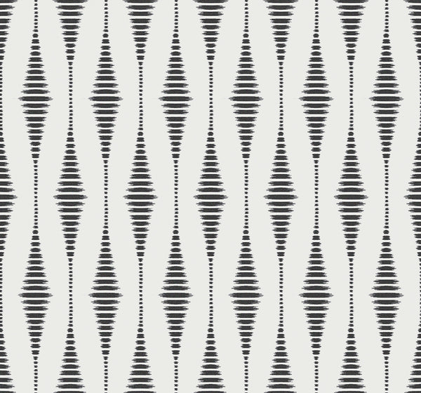 Diamond Stripe Contemporary Geometric - Black Satin & Pearl | Architectural Wallcoverings