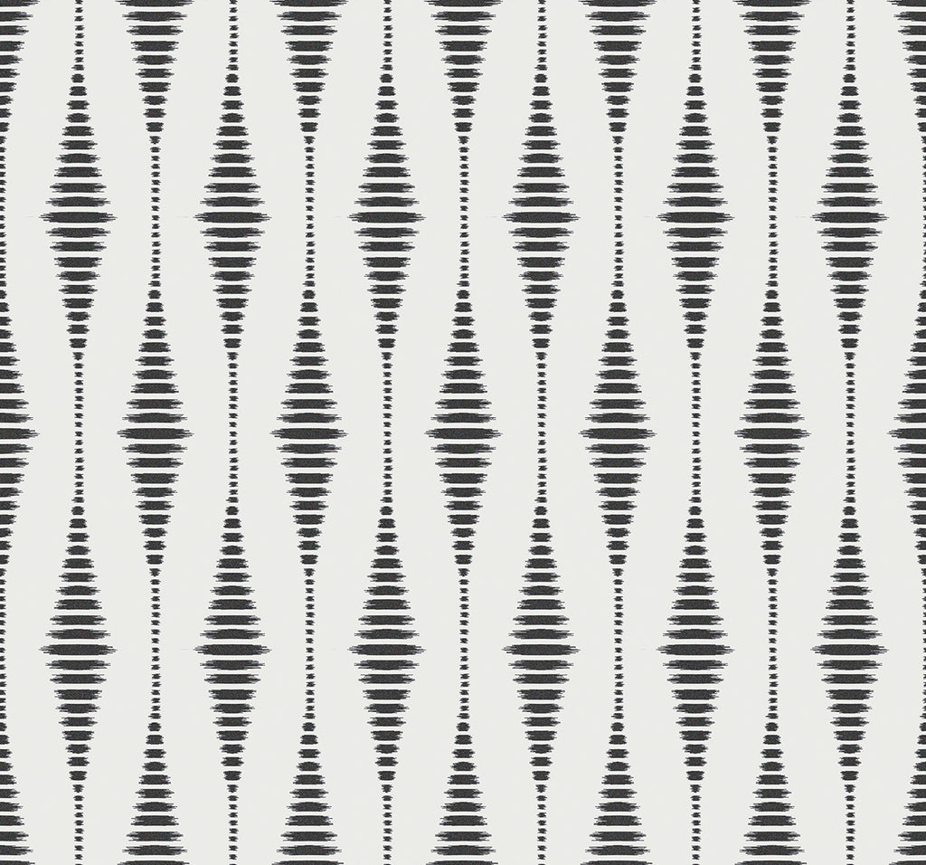 Malibu Diamond Stripe Wallpaper - Contemporary Geometric - Black Satin & Pearl | Malibu Wallpaper