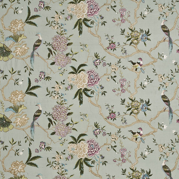 Oriental Bird Embroidery Silk - Aqua/Multi Light Green By G P & J Baker | Holcott |  Multipurpose Embroidery