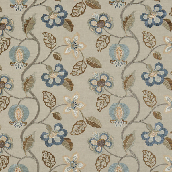 Elvaston - Indigo Blue By G P & J Baker | Langdale |  Drapery Embroidery