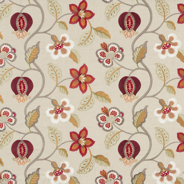 Elvaston - Red/Ivory Red By G P & J Baker | Langdale |  Drapery Embroidery