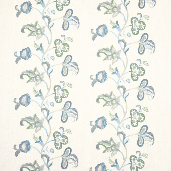 Cawdor - Teal Teal By G P & J Baker | Artisan |Botanical & Floral  Multipurpose Embroidery