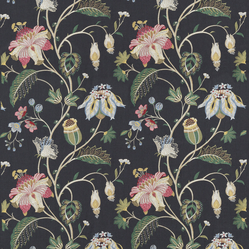 Samples and Purchasing available for Therapia - Indigo Blue By G P & J Baker | East To West |  Drapery Embroidery at Designer Wallcoverings and Fabrics
