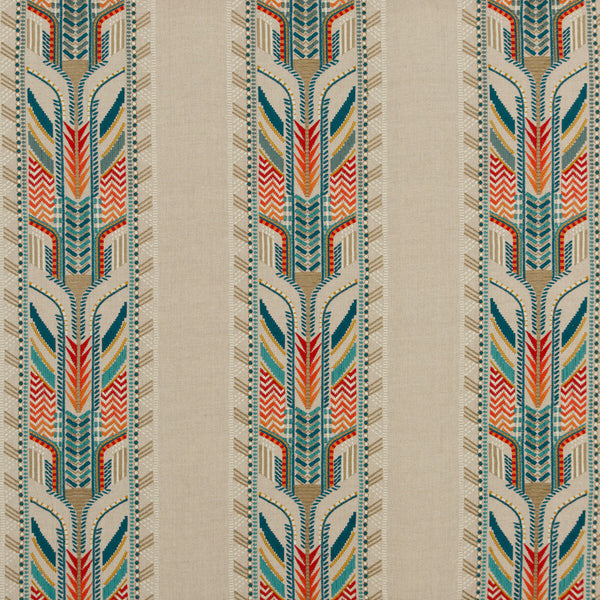 Trebizond - Teal Beige By G P & J Baker | East To West |  Drapery Embroidery