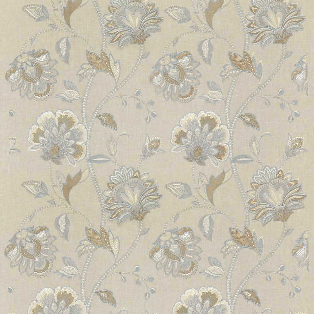Samples and Purchasing available for Ormesby - Soft Blue Blue By G P & J Baker | Keswick Embroideries |  Multipurpose Embroidery at Designer Wallcoverings and Fabrics