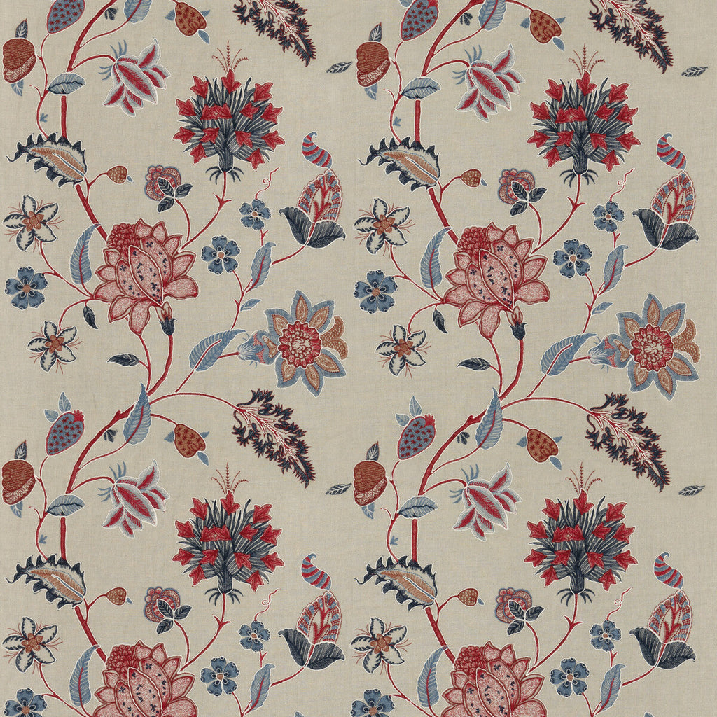 Samples and Purchasing available for Baker'S Indienne Embroidery - Indigo/Red Red By G P & J Baker | Keswick Embroideries |  Drapery Embroidery at Designer Wallcoverings and Fabrics