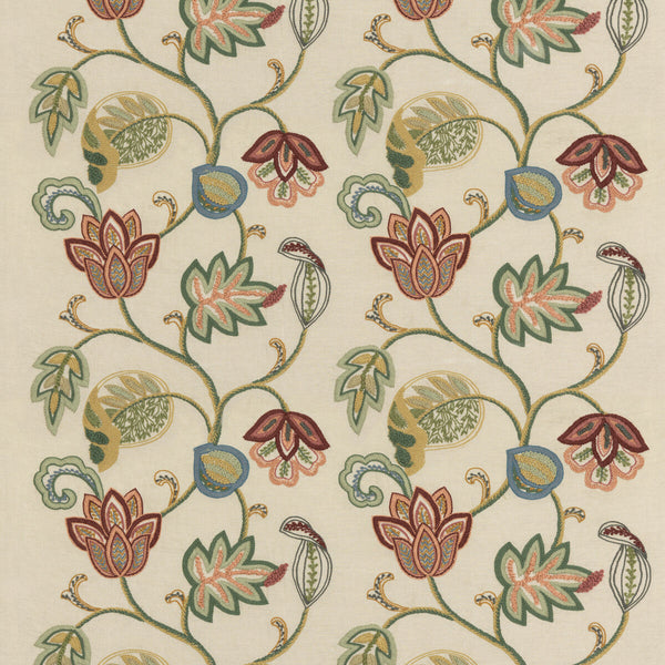 Barbonne - Spice Red By G P & J Baker | Artisan Ii |Botanical & Floral Jacobeans Drapery Embroidery