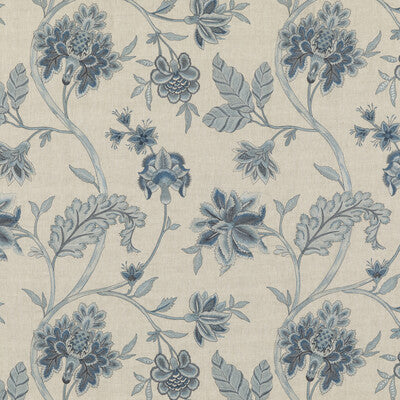 Samples and Purchasing available for Arundel - Blue Blue By G P & J Baker | Portobello |  Multipurpose Print at Designer Wallcoverings and Fabrics