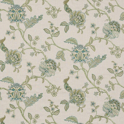 Samples and Purchasing available for Sudbury - Teal Teal By G P & J Baker | Caspian |  Multipurpose Embroidery at Designer Wallcoverings and Fabrics