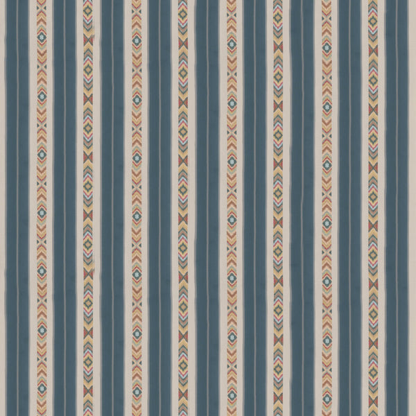 Ashlar Stripe - Blue Blue By G P & J Baker | Burford |  Drapery Embroidery
