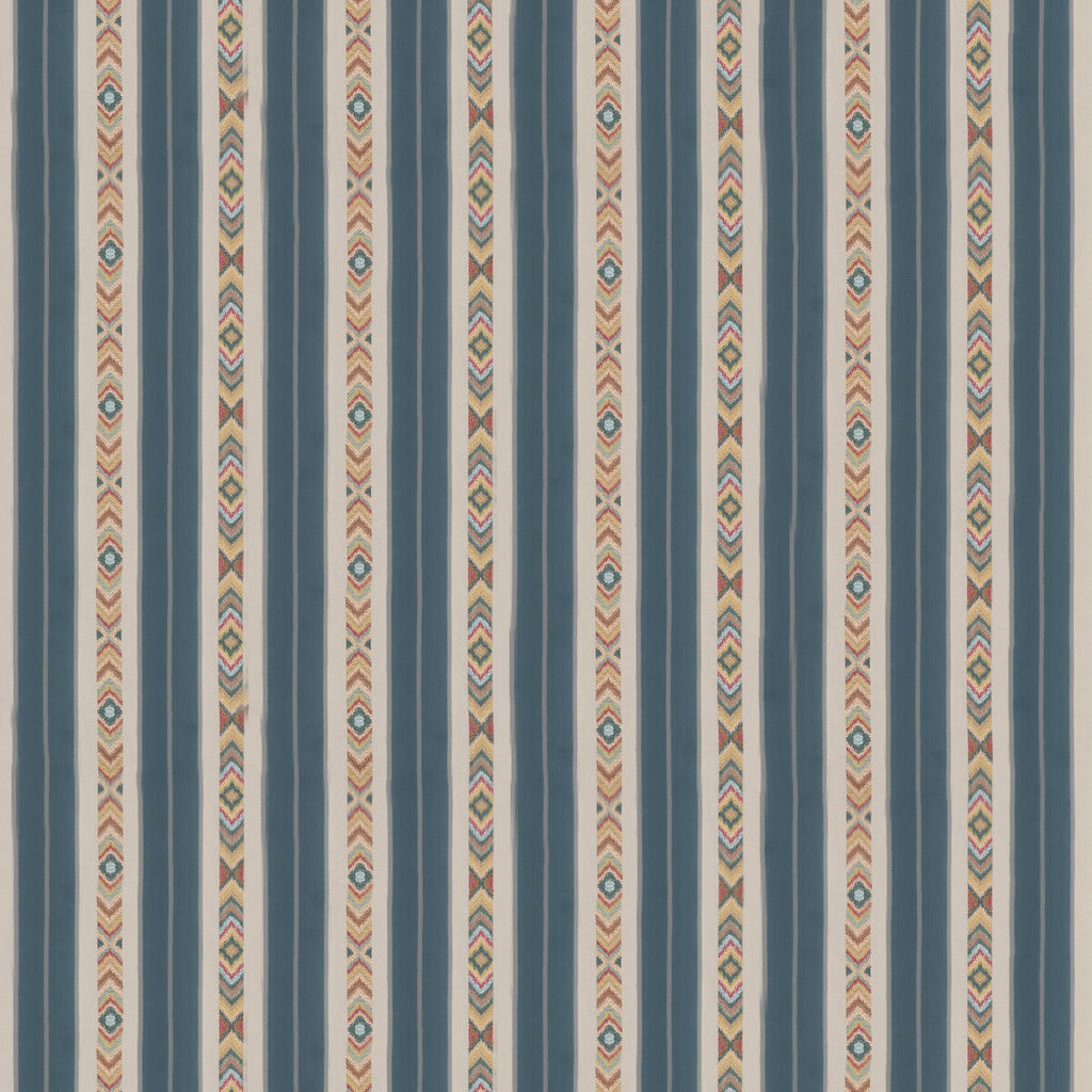 Samples and Purchasing available for Ashlar Stripe - Blue Blue By G P & J Baker | Burford |  Drapery Embroidery at Designer Wallcoverings and Fabrics