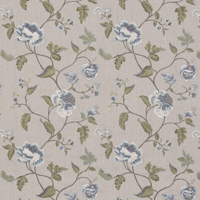 Samples and Purchasing available for Lavenham - Blue Blue By G P & J Baker | Ashmore |  Drapery Embroidery at Designer Wallcoverings and Fabrics