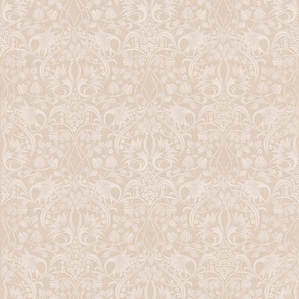 Fritillerie Embroidery - Natural Brown By G P & J Baker | Original Brantwood Fabric |Botanical & Floral  Drapery Embroidery