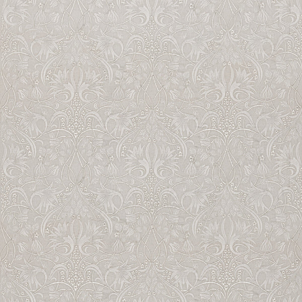 Fritillerie Embroidery - Ivory White By G P & J Baker | Original Brantwood Fabric |Botanical & Floral  Drapery Embroidery