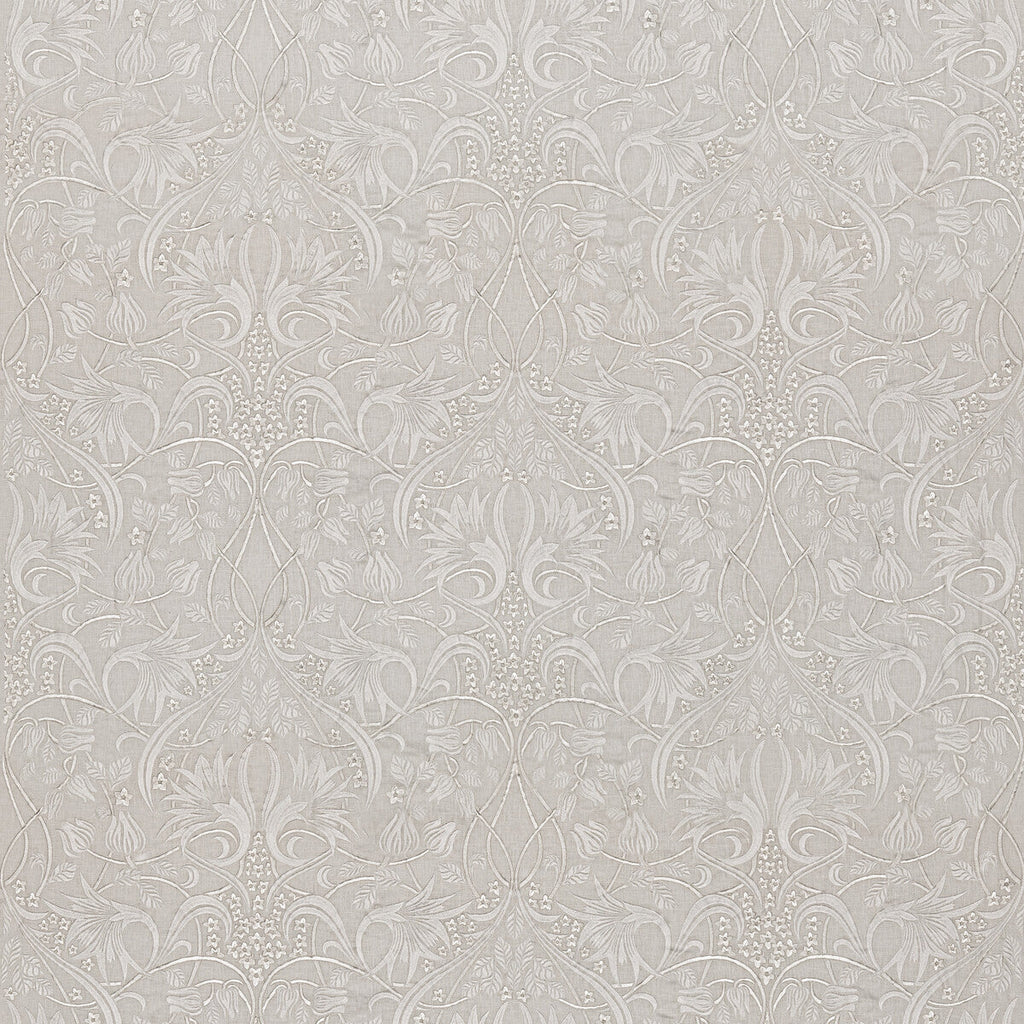 Samples and Purchasing available for Fritillerie Embroidery - Ivory White By G P & J Baker | Original Brantwood Fabric |Botanical & Floral  Drapery Embroidery at Designer Wallcoverings and Fabrics