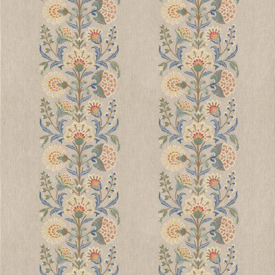 Samples and Purchasing available for Annesley - Blue Blue By G P & J Baker | Original Brantwood Fabric |Botanical & Floral  Drapery Embroidery at Designer Wallcoverings and Fabrics