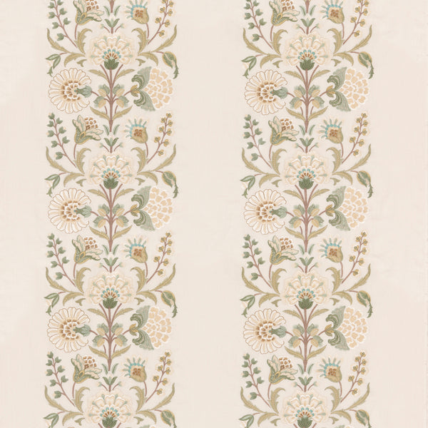 Annesley - Green Green By G P & J Baker | Original Brantwood Fabric |Botanical & Floral  Drapery Embroidery