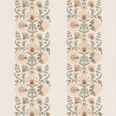 Samples and Purchasing available for Annesley - Coral Orange By G P & J Baker | Original Brantwood Fabric |Botanical & Floral  Drapery Embroidery at Designer Wallcoverings and Fabrics