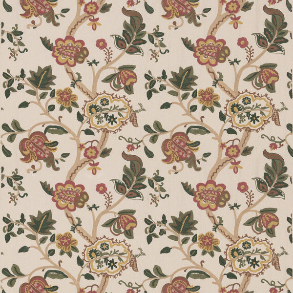 Chewton - Rose/Green Pink By G P & J Baker | Burford |Botanical & Floral  Drapery Embroidery
