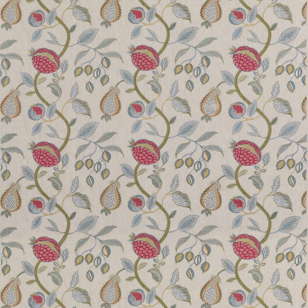 Samples and Purchasing available for Kelling - Antique Blue By G P & J Baker | Burford |Botanical & Floral  Drapery Embroidery at Designer Wallcoverings and Fabrics