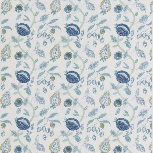 Kelling - Aqua Blue By G P & J Baker | Burford |Botanical & Floral  Drapery Embroidery