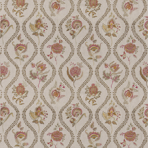 Burford Embroidery - Red/Bronze Red By G P & J Baker | Burford |  Drapery Embroidery