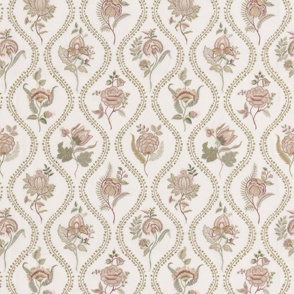 Samples and Purchasing available for Burford Embroidery - Rose/Cream Pink By G P & J Baker | Burford |  Drapery Embroidery at Designer Wallcoverings and Fabrics