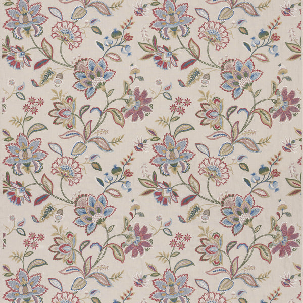 Langley - Red/Blue Red By G P & J Baker | Burford |Botanical & Floral  Drapery Embroidery