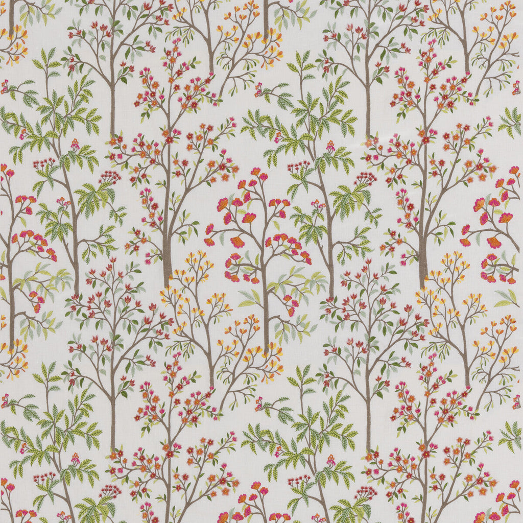 Samples and Purchasing available for Penally - Red/Green Red By G P & J Baker | Burford |Botanical & Floral  Drapery Embroidery at Designer Wallcoverings and Fabrics