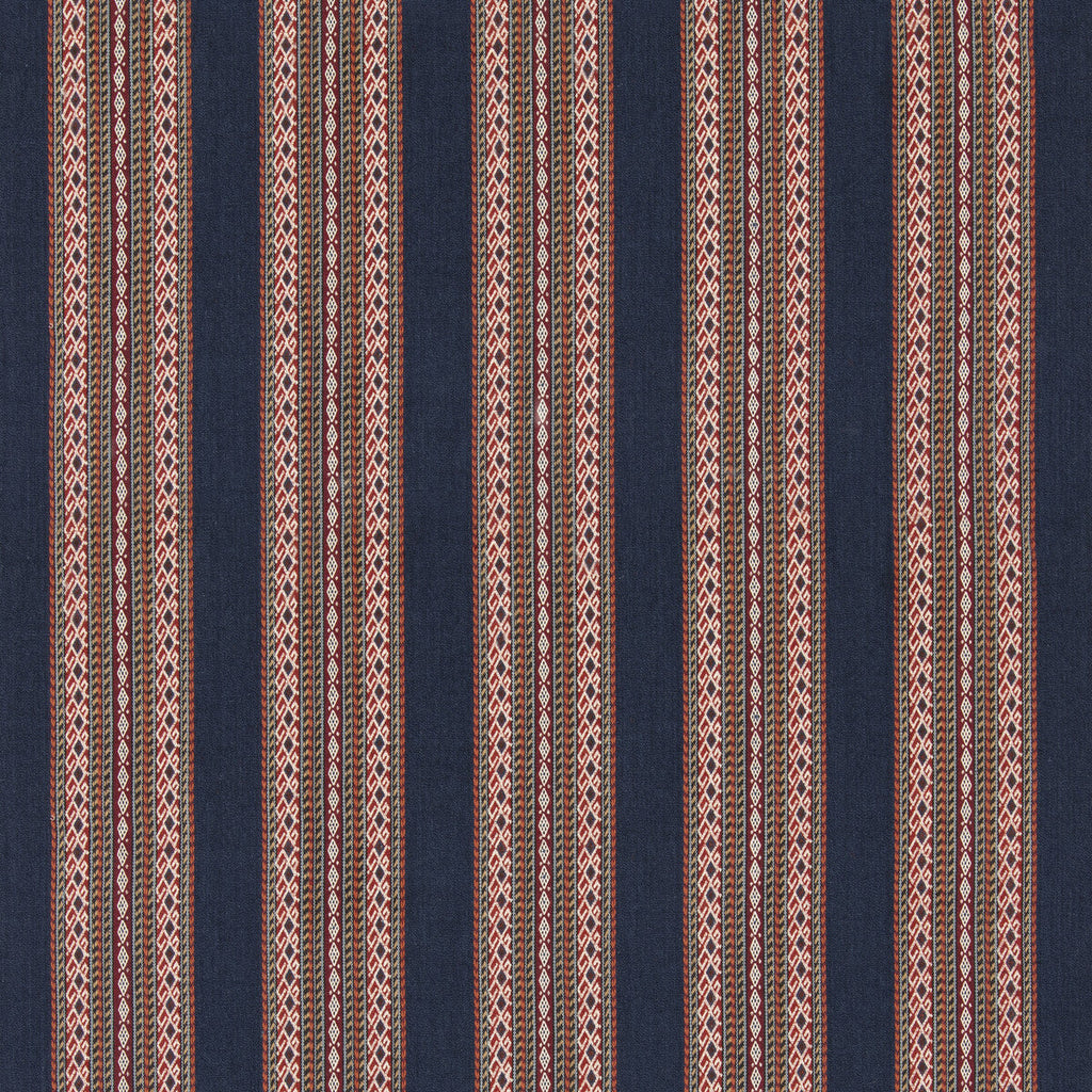 Samples and Purchasing available for Worlds Apart - Indigo Blue By G P & J Baker | G P & J Baker X Kit Kemp Stripes |Stripes  Multipurpose Weave at Designer Wallcoverings and Fabrics