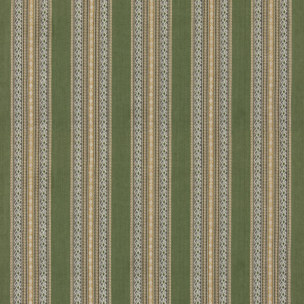 Worlds Apart - Green Green By G P & J Baker | G P & J Baker X Kit Kemp Stripes |Stripes  Multipurpose Weave