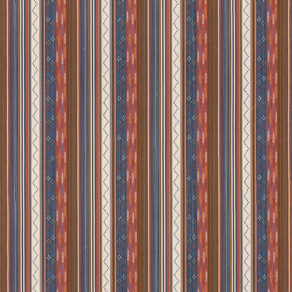 Runaway - Coral/Indigo Orange By G P & J Baker | G P & J Baker X Kit Kemp Stripes |Stripes  Multipurpose Weave
