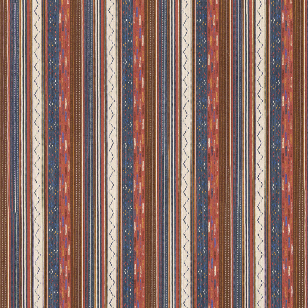 Samples and Purchasing available for Runaway - Coral/Indigo Orange By G P & J Baker | G P & J Baker X Kit Kemp Stripes |Stripes  Multipurpose Weave at Designer Wallcoverings and Fabrics