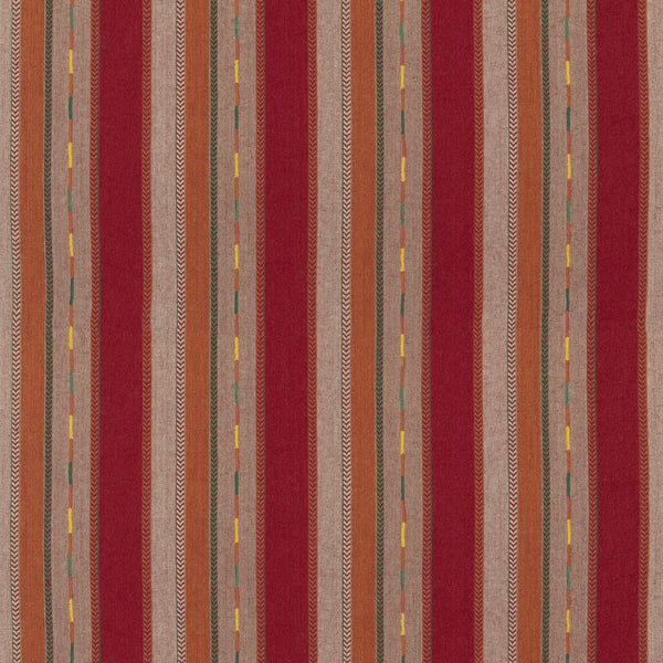 Bunty - Red Red By G P & J Baker | G P & J Baker X Kit Kemp Stripes |Stripes  Multipurpose Weave