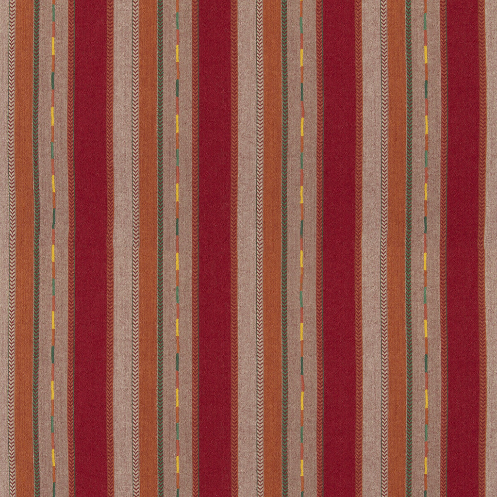 Samples and Purchasing available for Bunty - Red Red By G P & J Baker | G P & J Baker X Kit Kemp Stripes |Stripes  Multipurpose Weave at Designer Wallcoverings and Fabrics