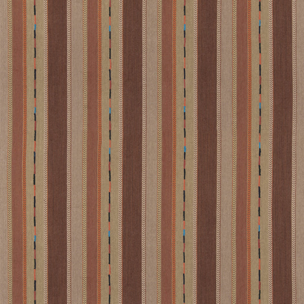 Bunty - Brown Brown By G P & J Baker | G P & J Baker X Kit Kemp Stripes |Stripes  Multipurpose Weave