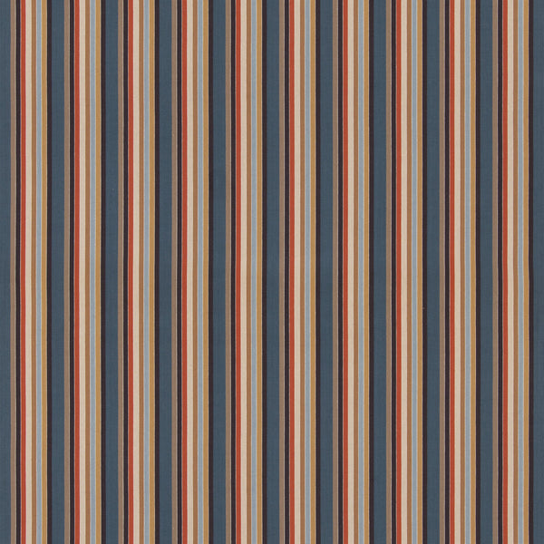 Wild One - Indigo/Cocoa Blue By G P & J Baker | G P & J Baker X Kit Kemp Stripes |Stripes  Multipurpose Weave