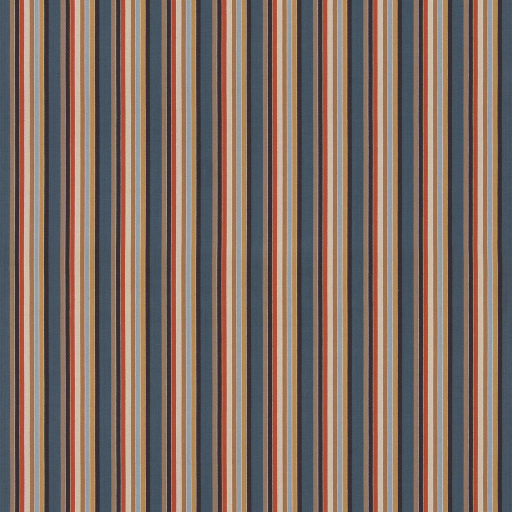 Samples and Purchasing available for Wild One - Indigo/Cocoa Blue By G P & J Baker | G P & J Baker X Kit Kemp Stripes |Stripes  Multipurpose Weave at Designer Wallcoverings and Fabrics