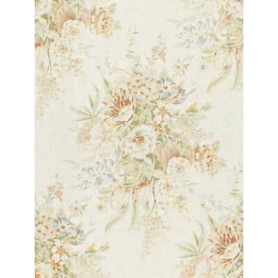 Samples and Purchasing available for Sherbourne Ii - Peach/Aqua White By Lee Jofa | Blithfield |Botanical & Floral  Multipurpose Print at Designer Wallcoverings and Fabrics