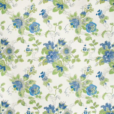 Samples and Purchasing available for Parnham - Cornflower/Lime Multi By Lee Jofa | Blithfield | Botanical & Floral Multipurpose Print at Designer Wallcoverings and Fabrics