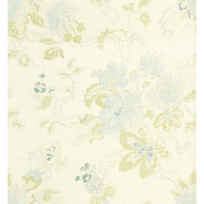 Samples and Purchasing available for Parnham - Blue/Green White By Lee Jofa | Blithfield |Botanical & Floral  Multipurpose Print at Designer Wallcoverings and Fabrics